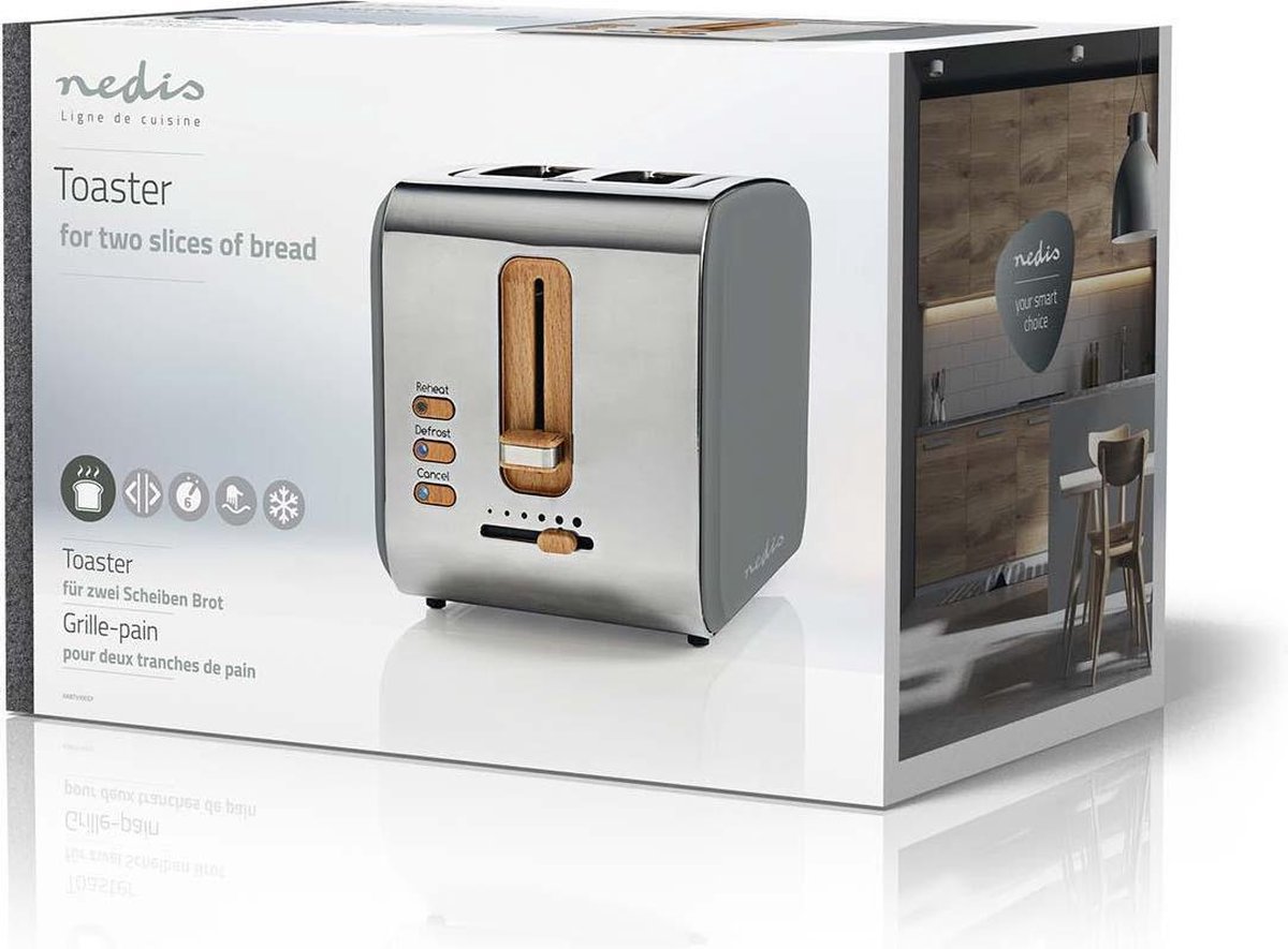 Nedis Broodrooster - Grijs