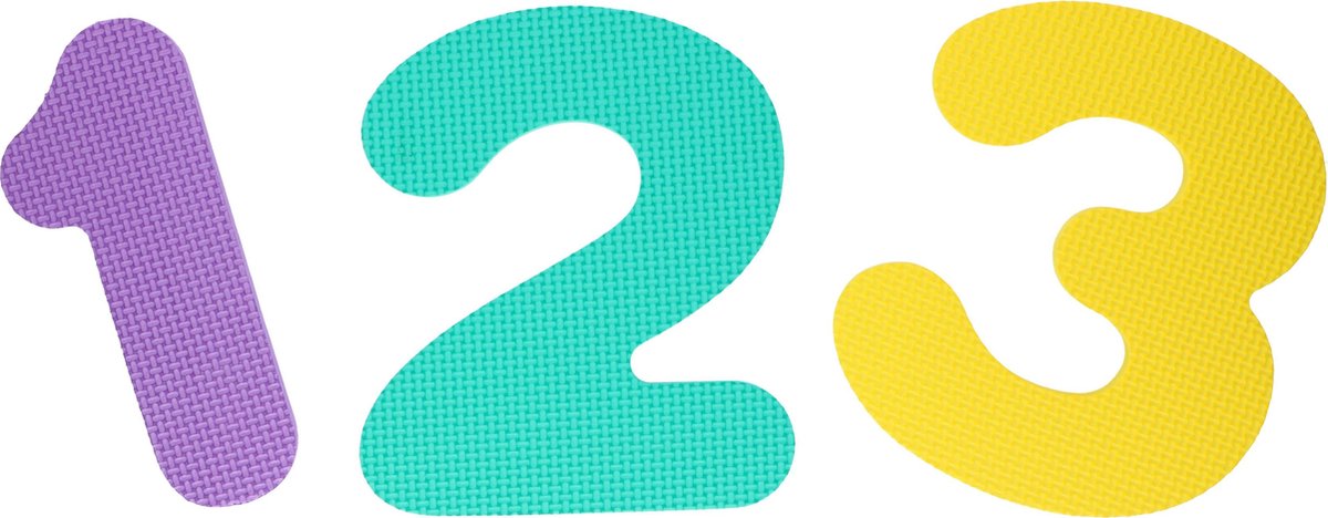 Let's Play Puzzelmat - 18 Stukken - Met Gekleurde Cijfers - 96 X 96 Cm - Foam - Rood