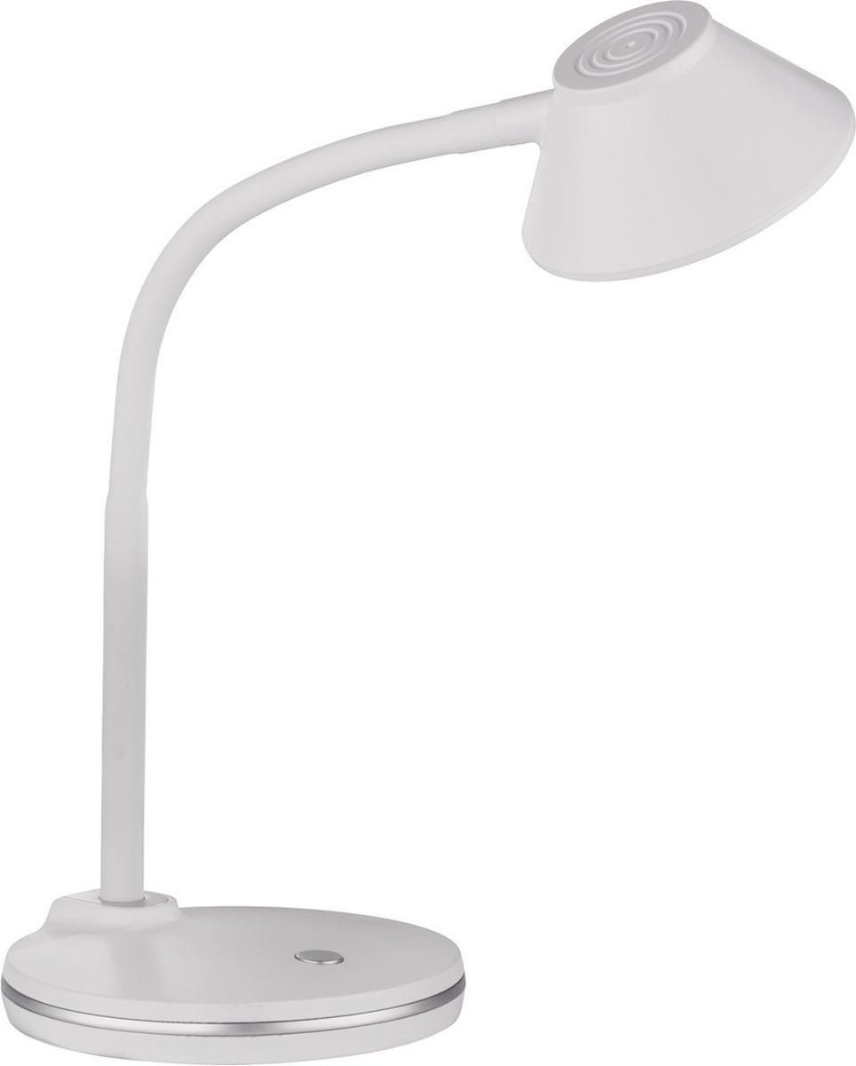 BES LED Led Tafellamp - Trion Berony - 3w - Warm 3000k - Rond - Flexibele Arm - Mat - Kunststof - Wit