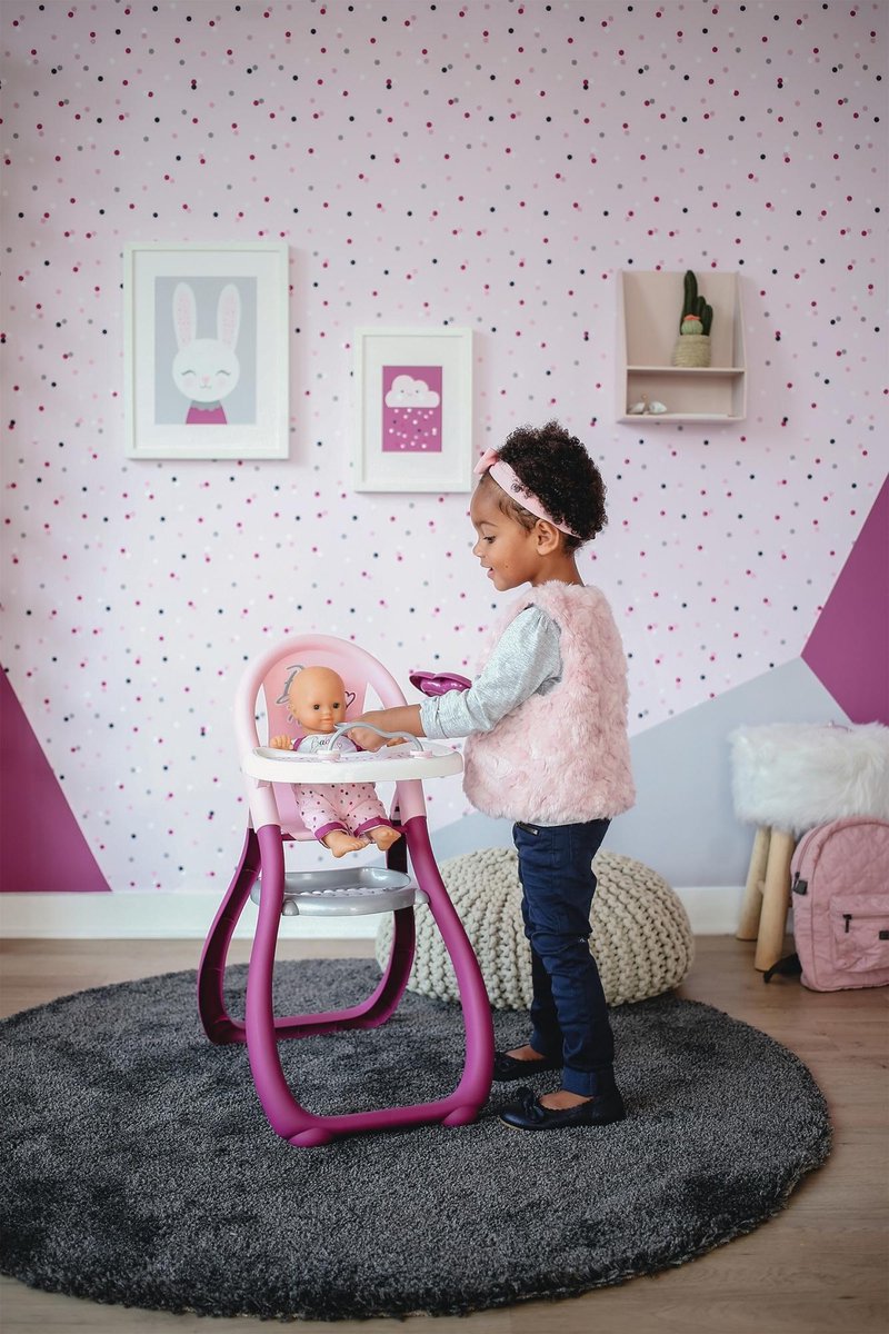 Smoby Kinderverzorgingsstoel Poupon + 2 Accessoires