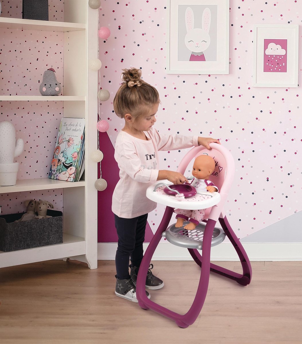 Smoby Kinderverzorgingsstoel Poupon + 2 Accessoires
