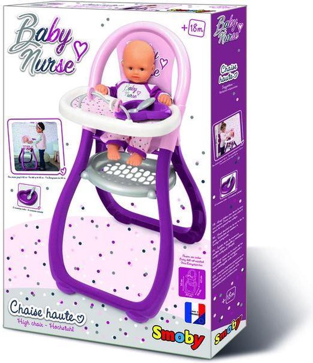 Smoby Kinderverzorgingsstoel Poupon + 2 Accessoires