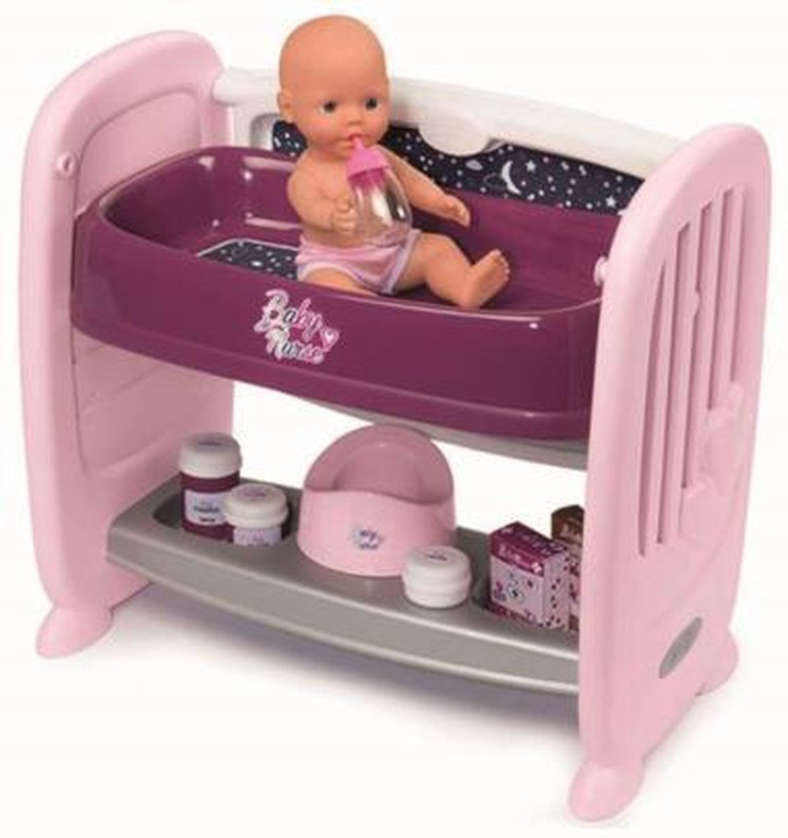 Smoby Baby Nurse Co Dodo 2 In 1 - 14 Accessoires + Pee Pee - Roze