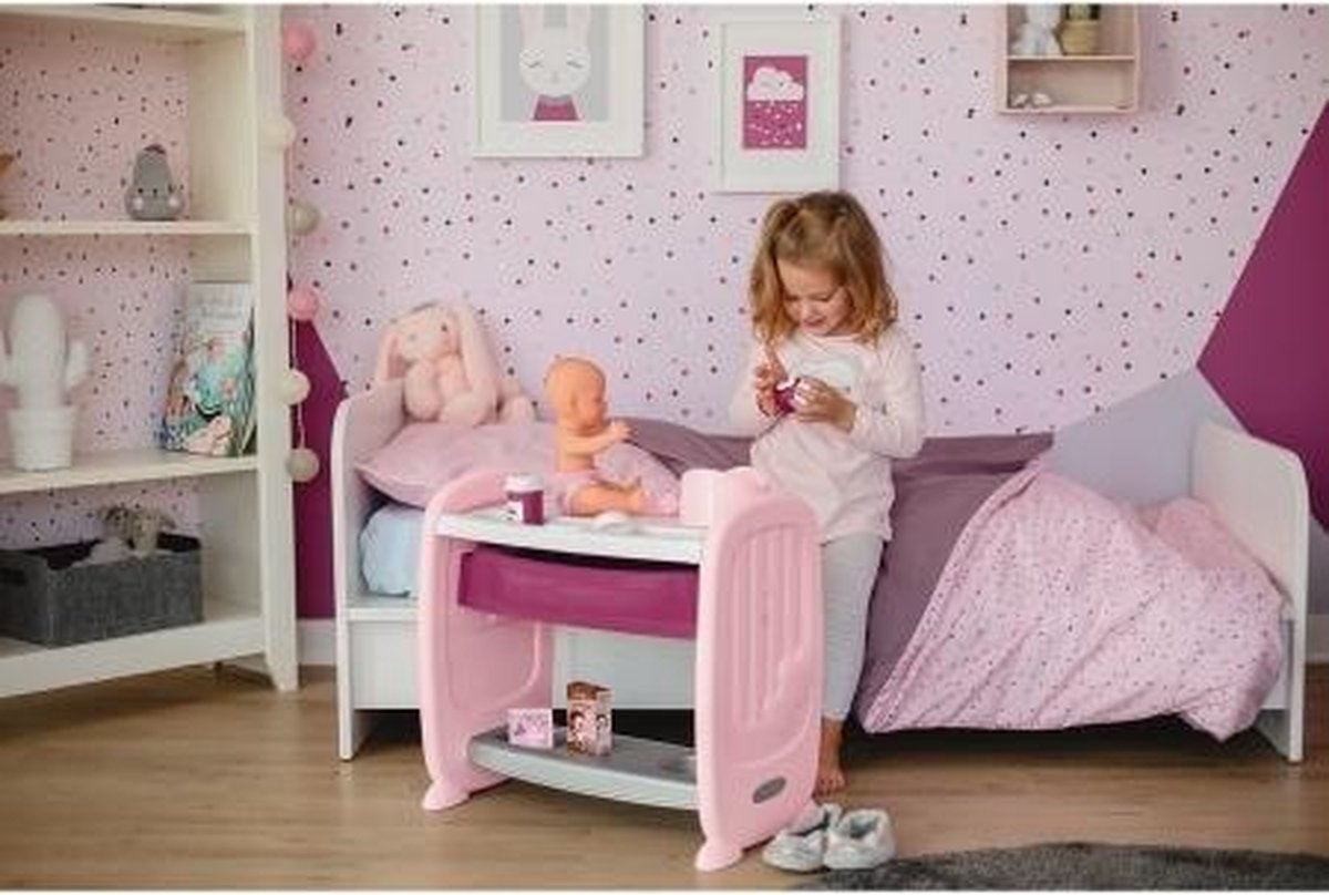 Smoby Baby Nurse Co Dodo 2 In 1 - 14 Accessoires + Pee Pee - Roze
