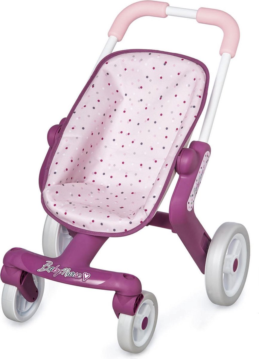 Smoby Baby Verpleegster Pop Wandelwagen - Multidirectionele Wielen - Roze