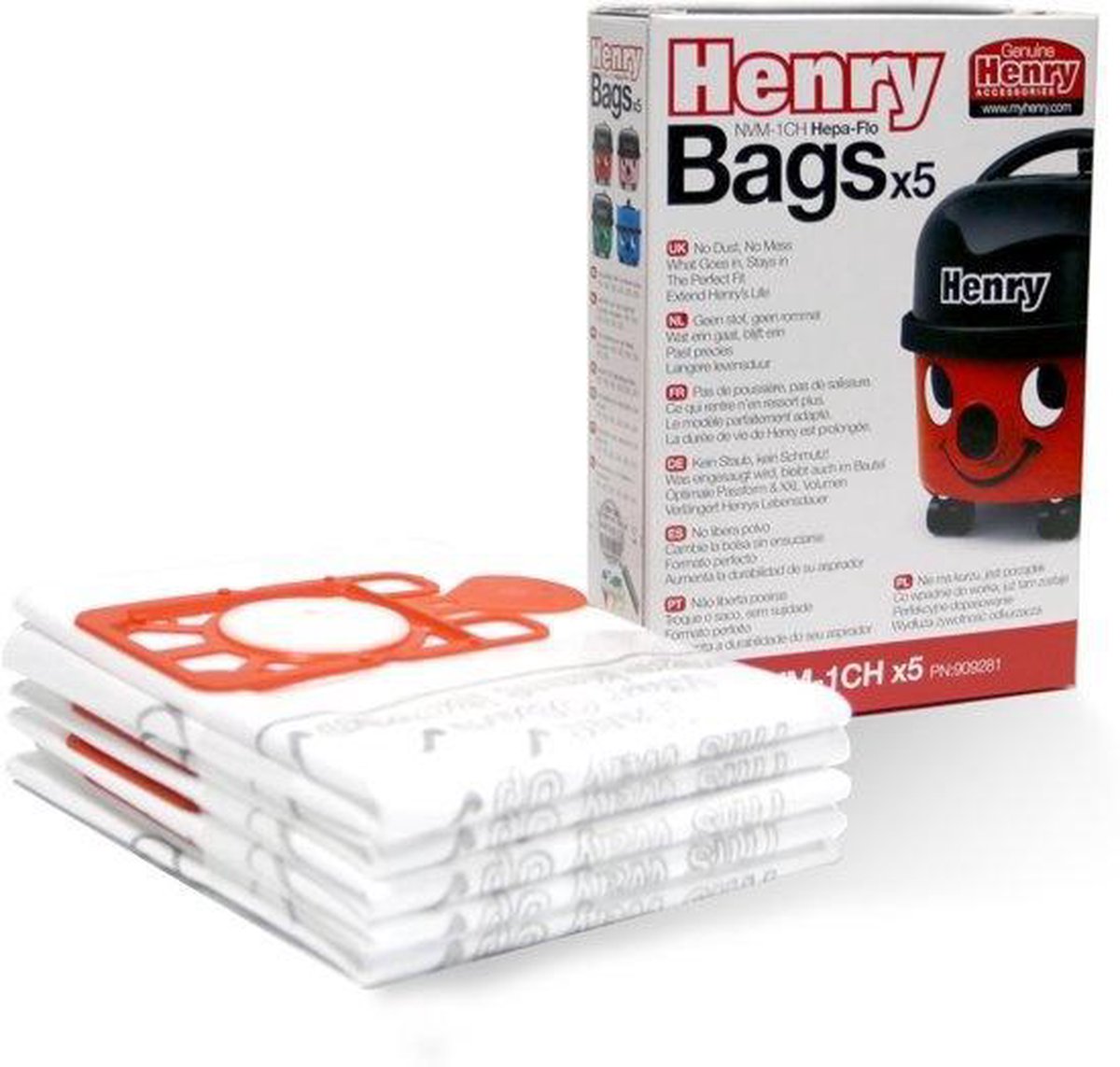 NUMATIC Nvm-1ch Hepa Stofzuigerzakken - 9 Liter - 5 Stuks - Wit