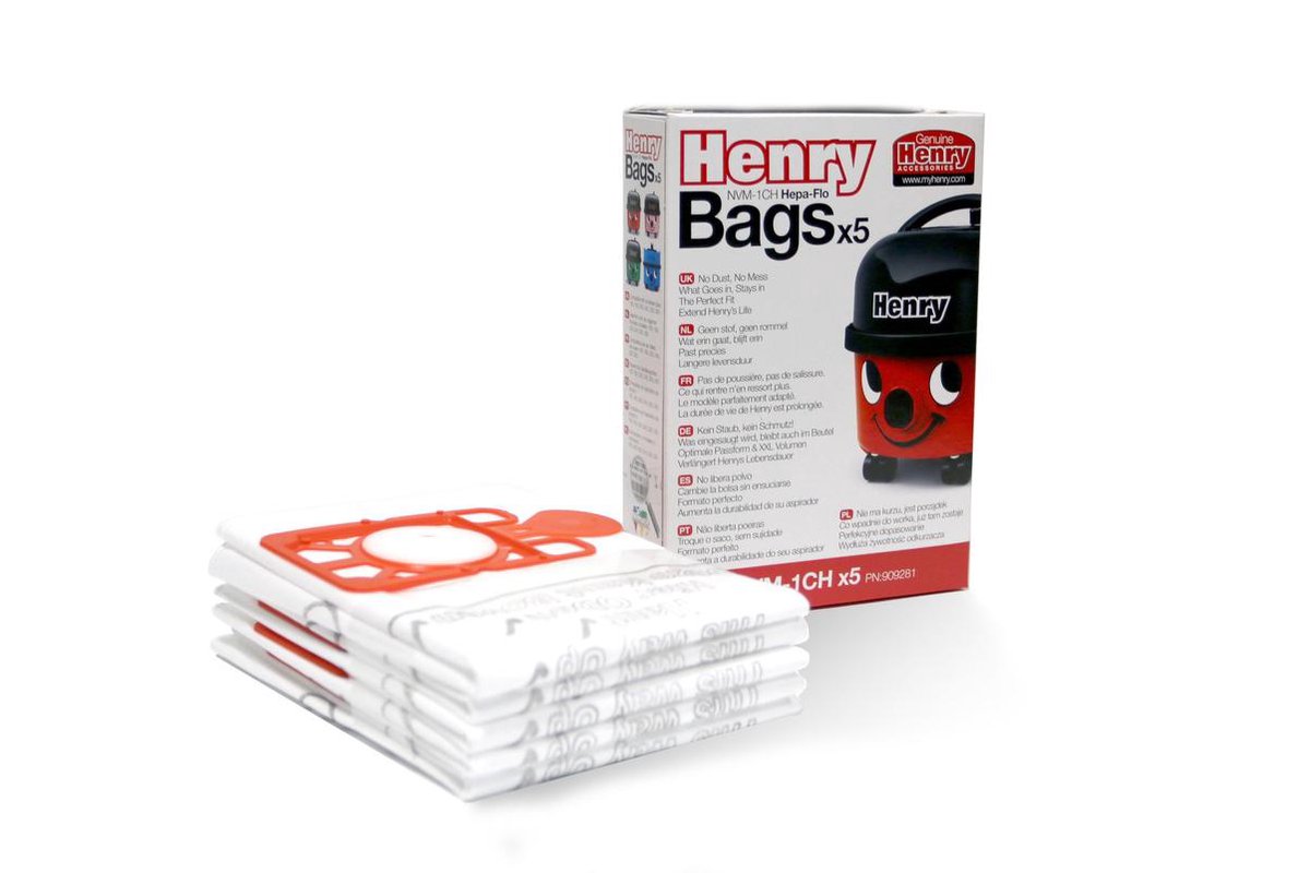 NUMATIC Nvm-1ch Hepa Stofzuigerzakken - 9 Liter - 5 Stuks - Wit