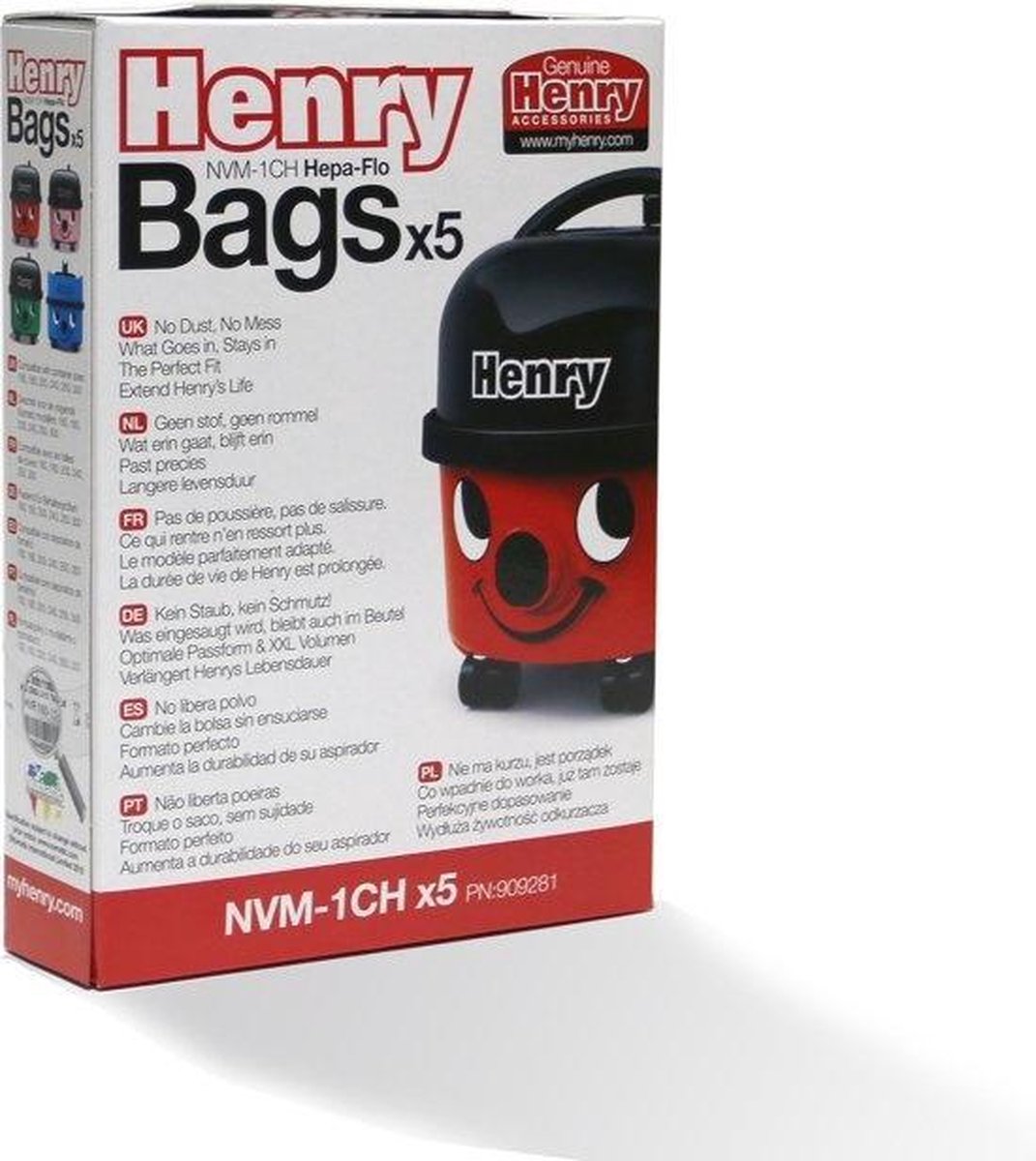 NUMATIC Nvm-1ch Hepa Stofzuigerzakken - 9 Liter - 5 Stuks - Wit