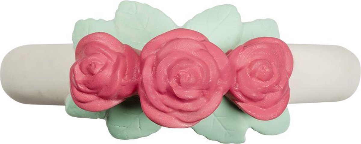 A Little Lovely Company Bijtring Rozen Meisjes 11 Cm Rubber - Wit