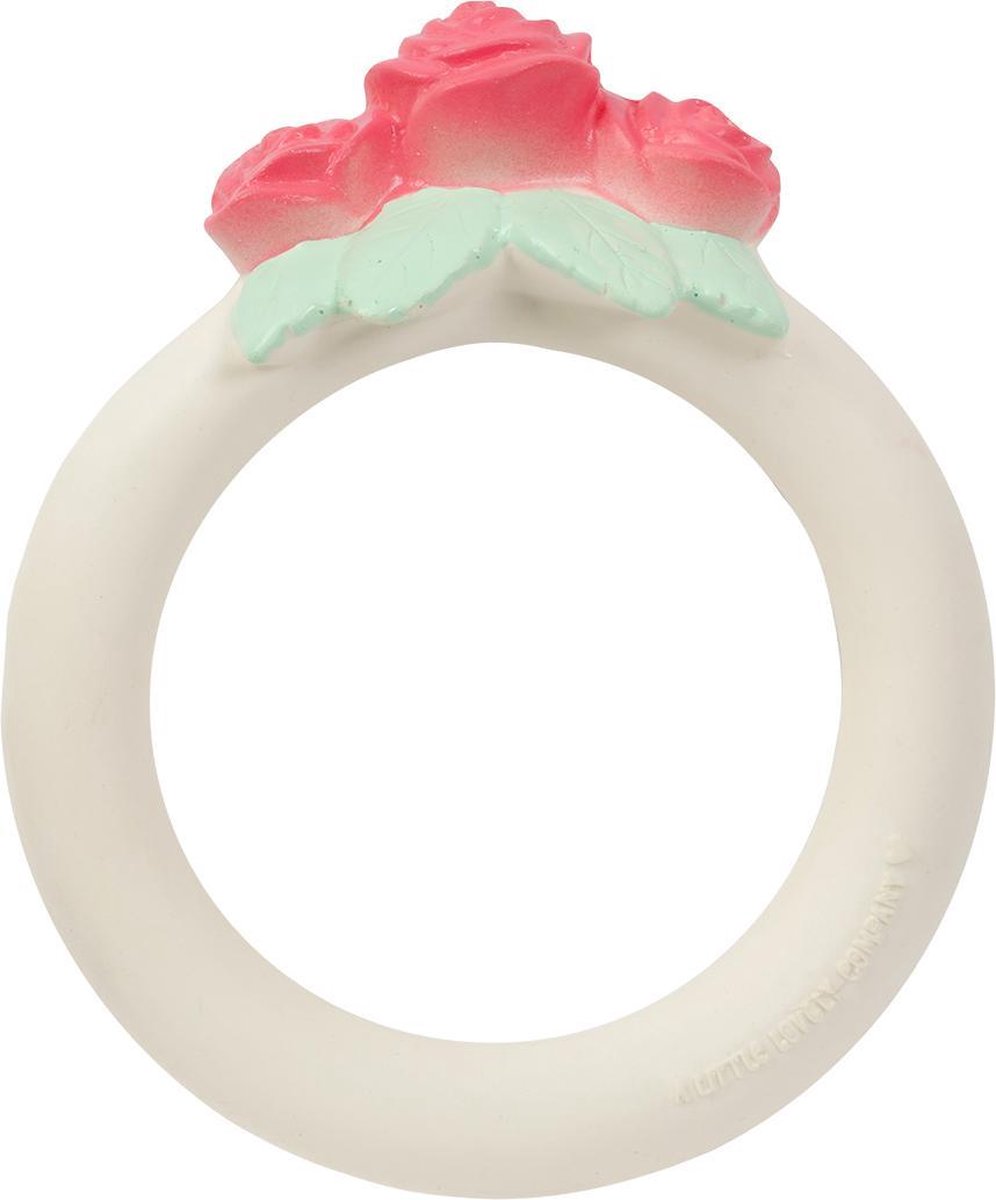 A Little Lovely Company Bijtring Rozen Meisjes 11 Cm Rubber - Wit