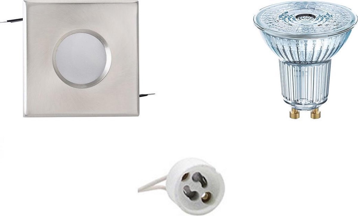 Osram - Led Spot Set - Parathom Par16 940 36d - Aigi - Gu10 Fitting - Waterdicht Ip65 - Dimbaar - Inbouw Vierkant - Mat