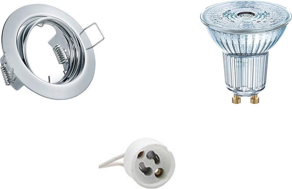 Osram - Led Spot Set - Parathom Par16 940 36d - Gu10 Fitting - Dimbaar - Inbouw Rond - Glans Chroom - 5.5w - Natuurlijk