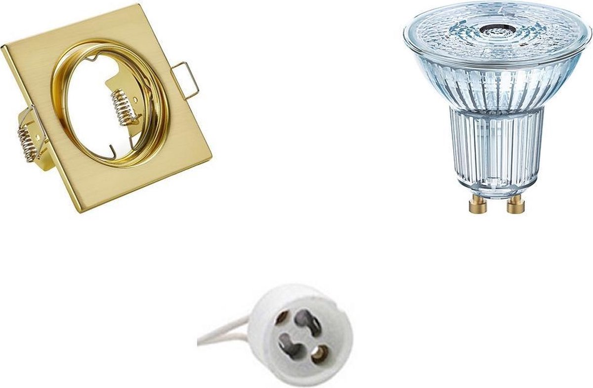 Osram - Led Spot Set - Parathom Par16 940 36d - Gu10 Fitting - Dimbaar - Inbouw Vierkant - Mat - 5.5w - Natuurlijk - Goud