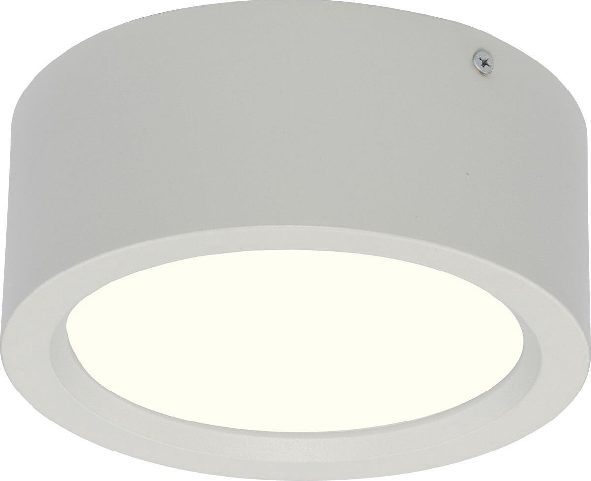 BES LED Led Downlight - Opbouw Rond Hoog 15w - Natuurlijk 4200k - Mat Aluminium - Ø180mm - Wit