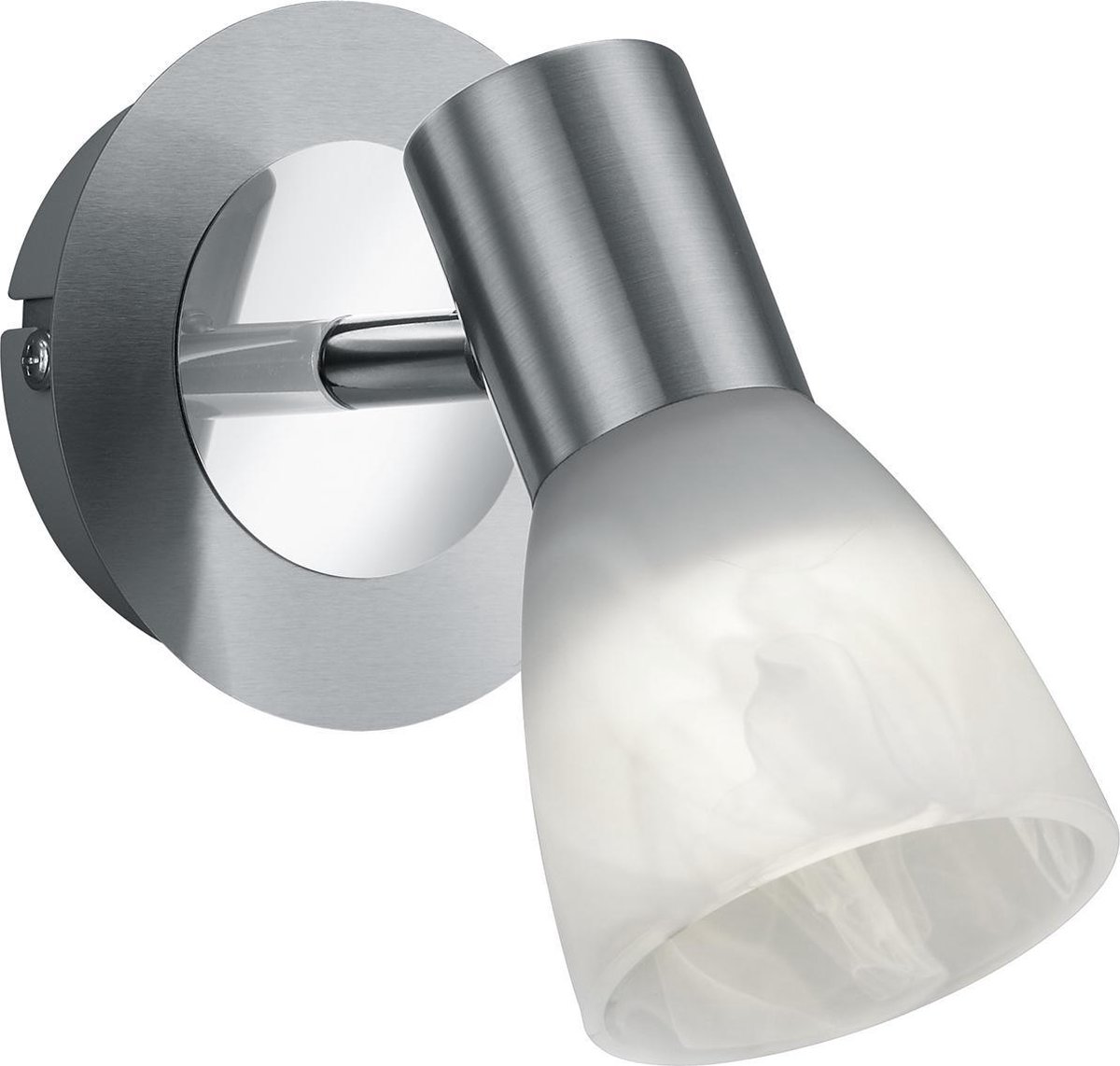 BES LED Led Wandspot - Trion Levino - E14 Fitting - Warm 3000k - Rond - Mat Nikkel - Aluminium - Wit