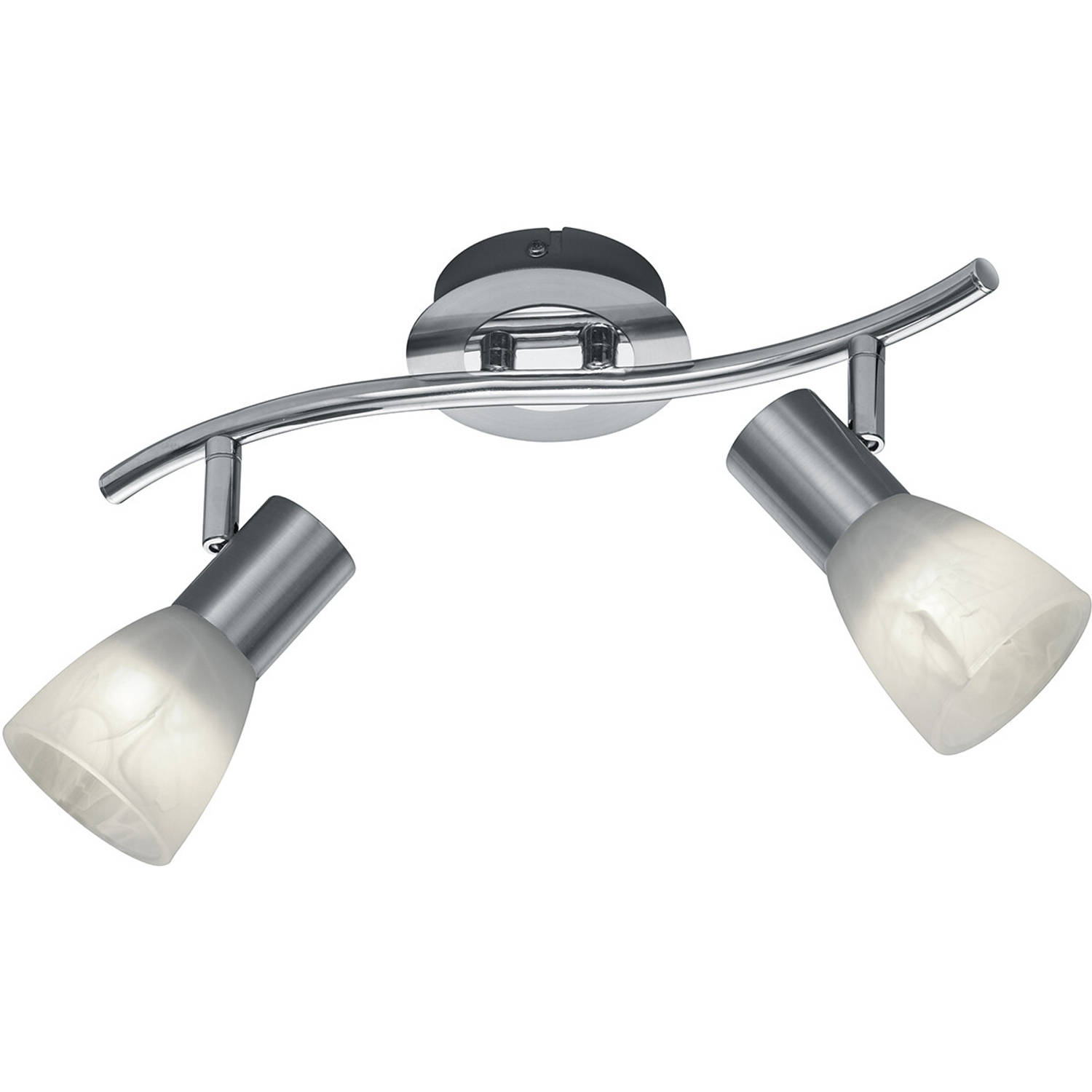 BES LED Led Plafondspot - Trion Levino - E14 Fitting - Warm 3000k - 2-lichts - Rechthoek - Mat Nikkel - Aluminium - Wit