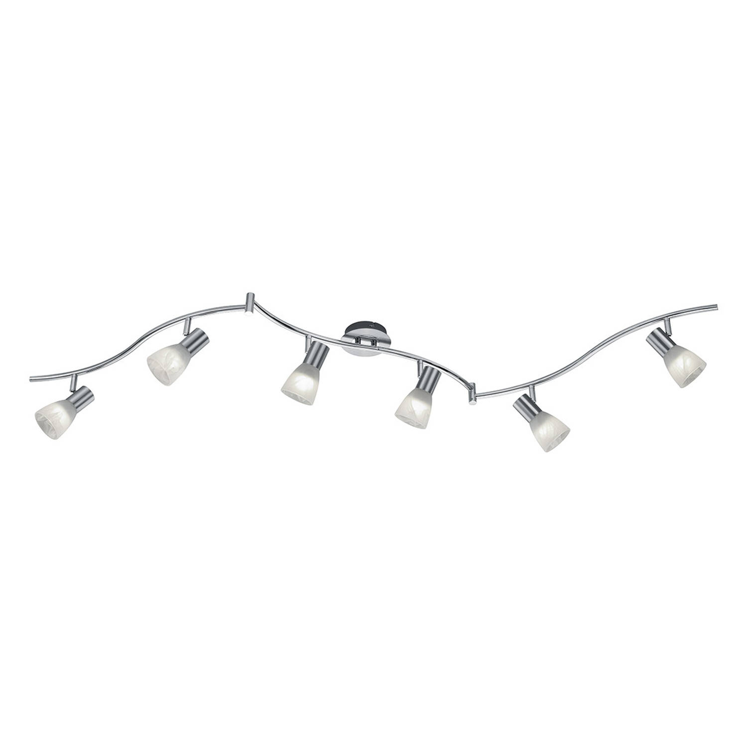 BES LED Led Plafondspot - Trion Levino - E14 Fitting - Warm 3000k - 6-lichts - Rechthoek - Mat Nikkel - Aluminium - Wit