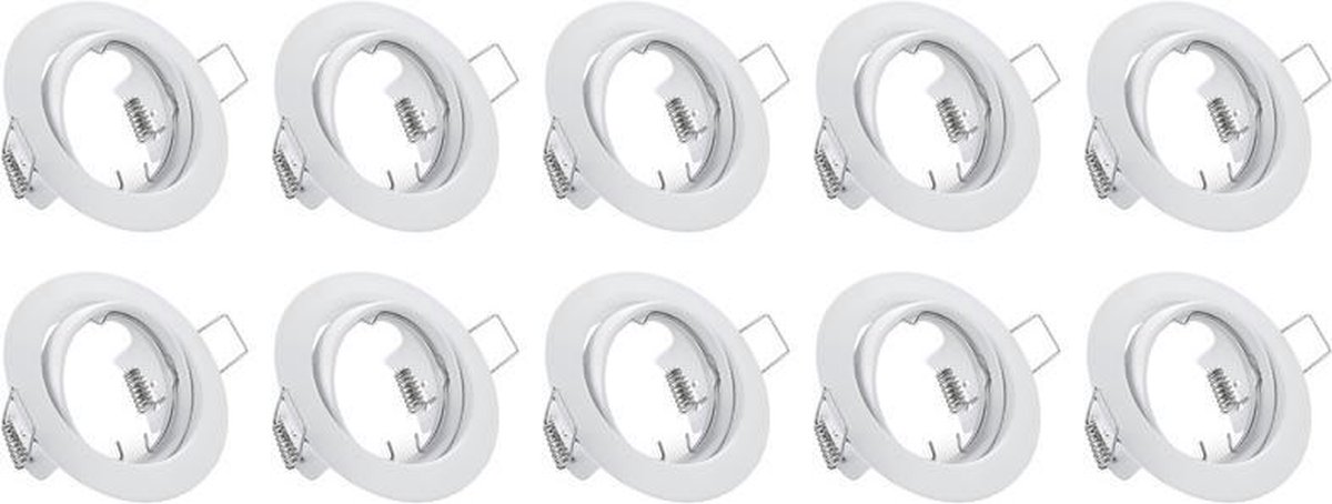 BES LED Spot Armatuur 10 Pack - Trion - Gu10 Fitting - Inbouw Rond - Mat Aluminium - Kantelbaar Ø83mm - Wit