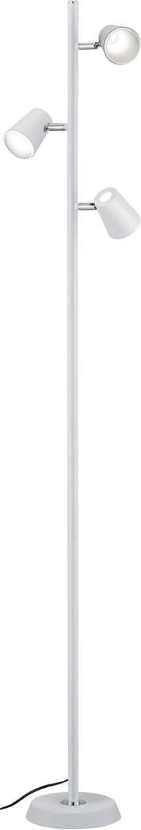 BES LED Led Vloerlamp - Trion Narca - 12w - Warm 3000k - 3-lichts - Dimbaar - Rond - Mat - Aluminium - Wit