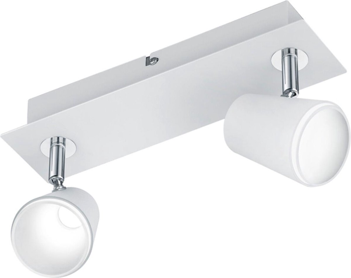 BES LED Led Plafondspot - Trion Narca - 12w - Warm 3000k - 2-lichts - Rechthoek - Mat - Aluminium - Wit