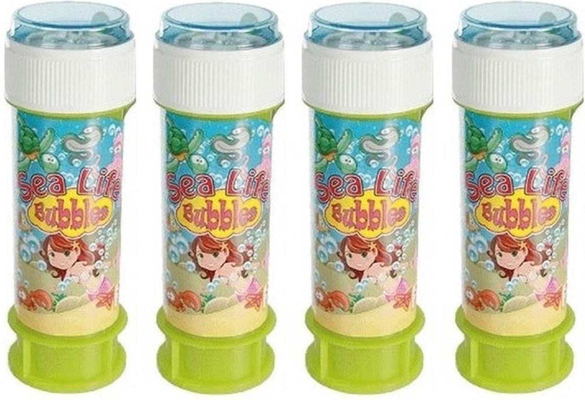 4x Stuks Bellenblaas Zeeleven Met Spelletje 60 Ml