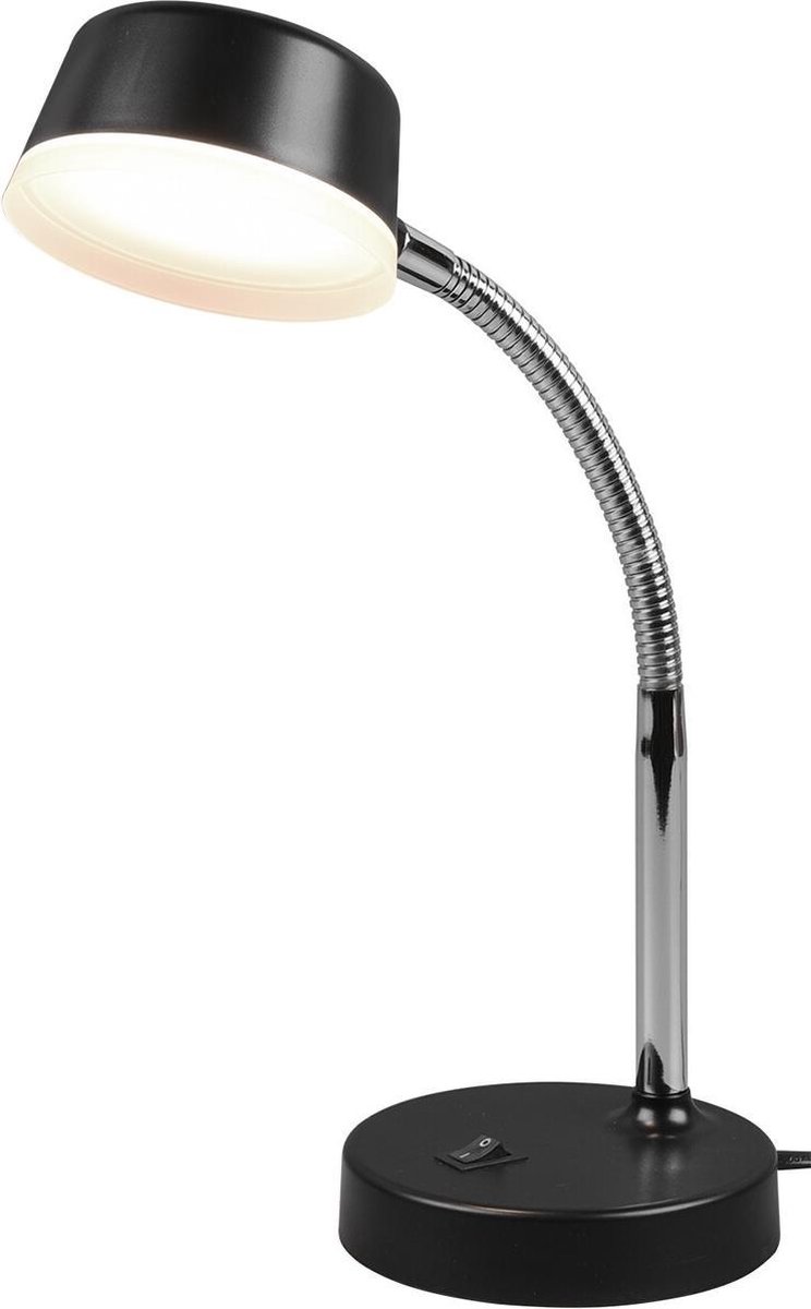 BES LED Led Tafellamp - Trion Kiki - 4w - Warm Wit 3000k - Rond - Mat - Kunststof - Zwart