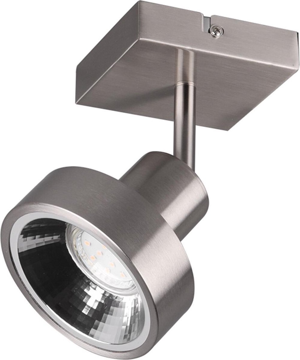 BES LED Led Plafondspot - Trion Leonida - Gu10 Fitting - 1-lichts - Vierkant - Mat Nikkel - Aluminium