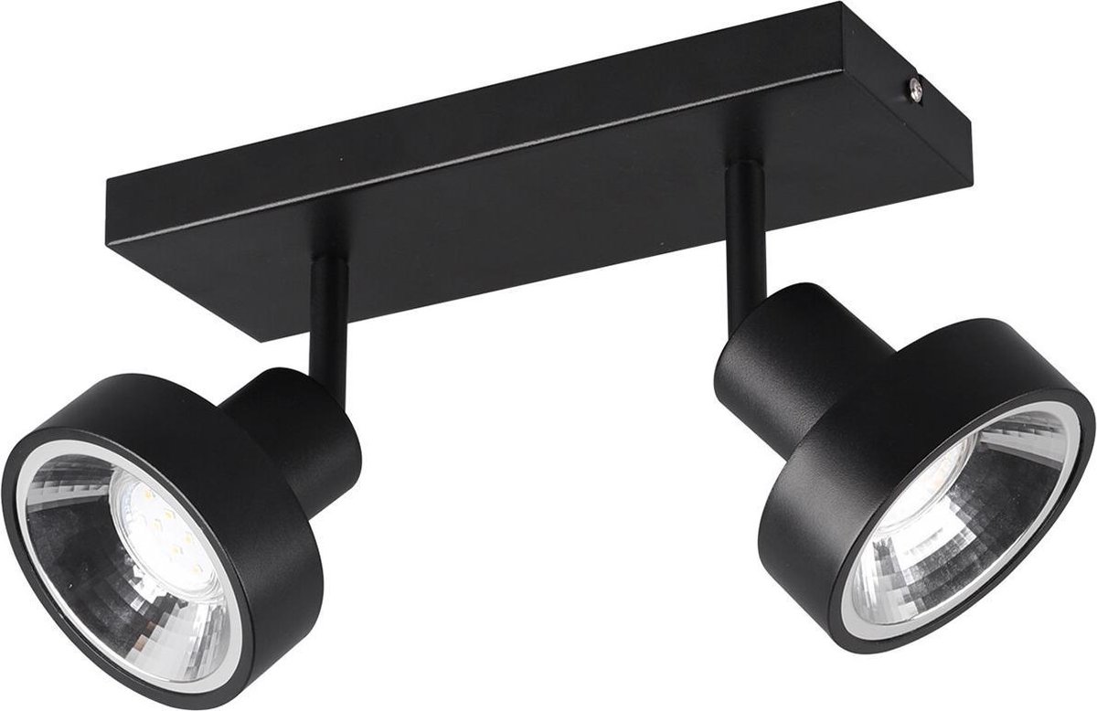 BES LED Led Plafondspot - Trion Leonida - Gu10 Fitting - 2-lichts - Rechthoek - Mat - Aluminium - Zwart