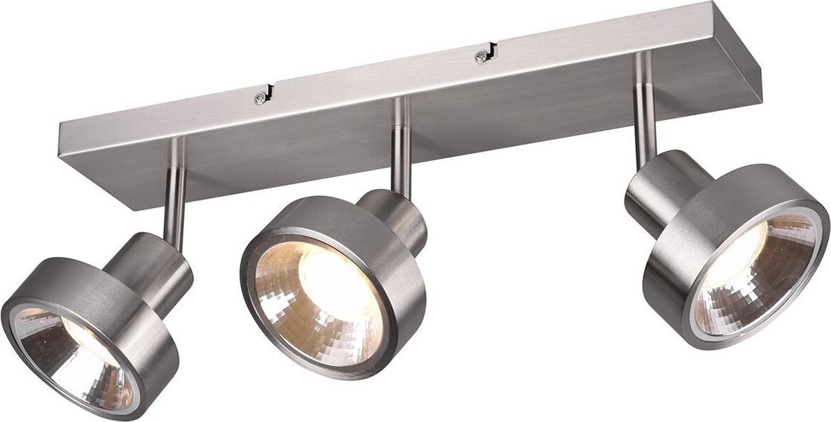 BES LED Led Plafondspot - Trion Leonida - Gu10 Fitting - 3-lichts - Rechthoek - Mat Nikkel - Aluminium
