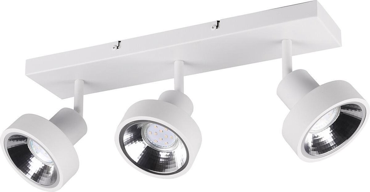 BES LED Led Plafondspot - Trion Leonida - Gu10 Fitting - 3-lichts - Rechthoek - Mat - Aluminium - Wit