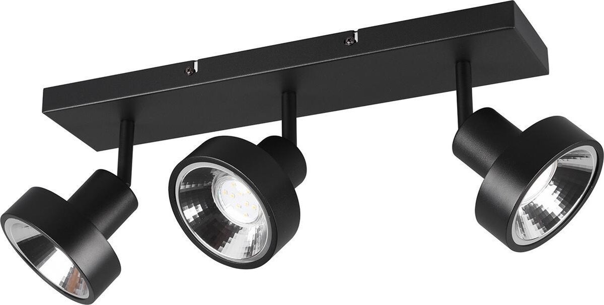 BES LED Led Plafondspot - Trion Leonida - Gu10 Fitting - 3-lichts - Rechthoek - Mat - Aluminium - Zwart