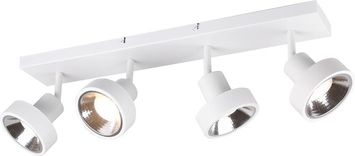 BES LED Led Plafondspot - Trion Leonida - Gu10 Fitting - 4-lichts - Rechthoek - Mat - Aluminium - Wit