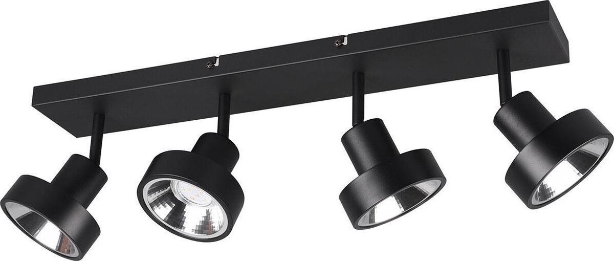 BES LED Led Plafondspot - Trion Leonida - Gu10 Fitting - 4-lichts - Rechthoek - Mat - Aluminium - Zwart