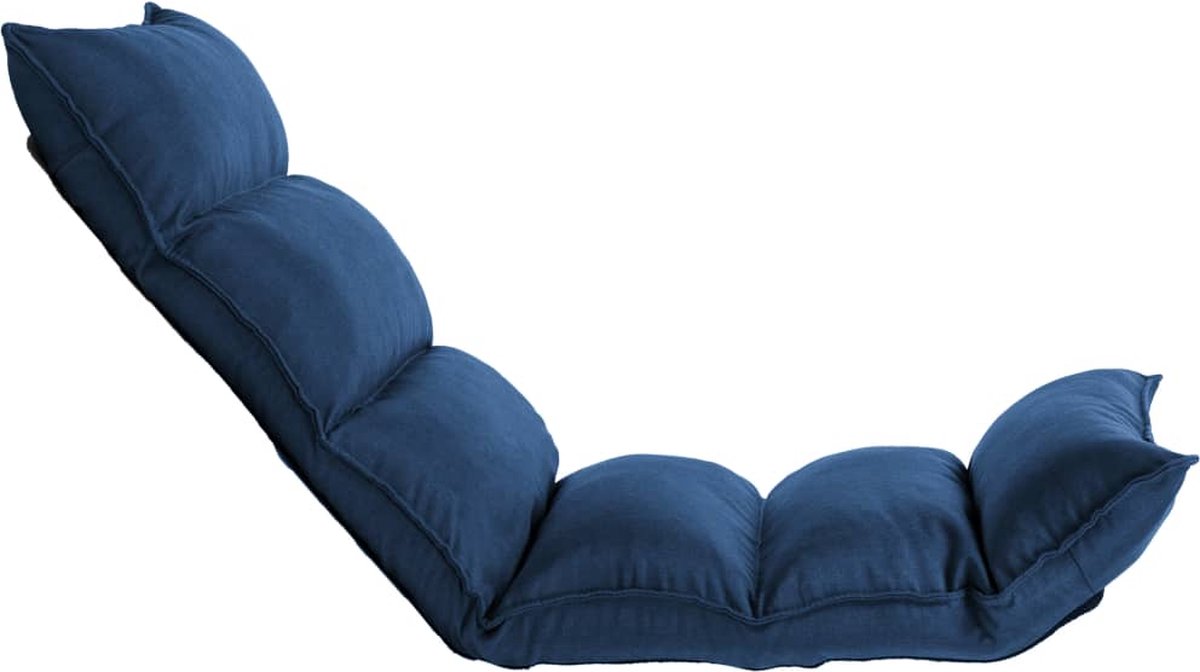 Vidaxl Vloerstoel Inklapbaar Stof - Blauw