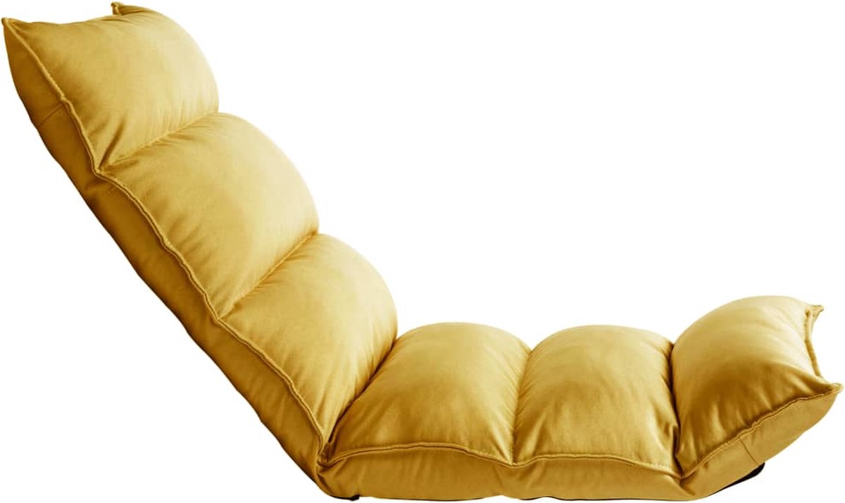 Vidaxl Vloerstoel Inklapbaar Stof Mosterd - Geel