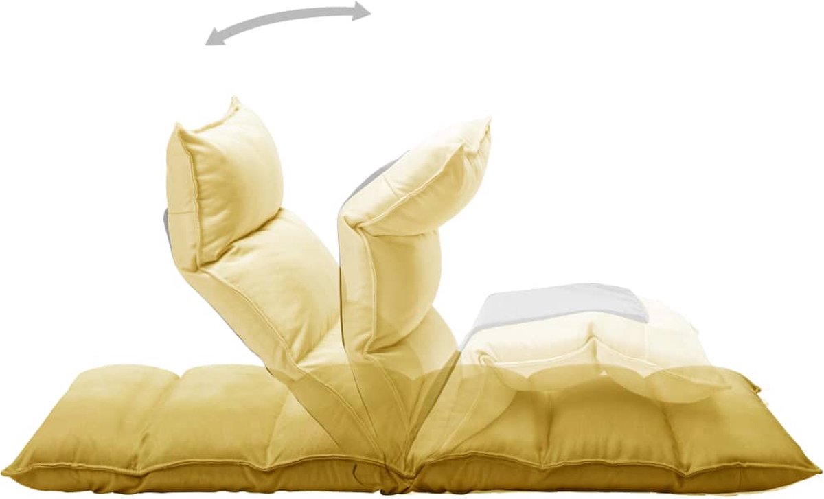 Vidaxl Vloerstoel Inklapbaar Stof Mosterd - Geel