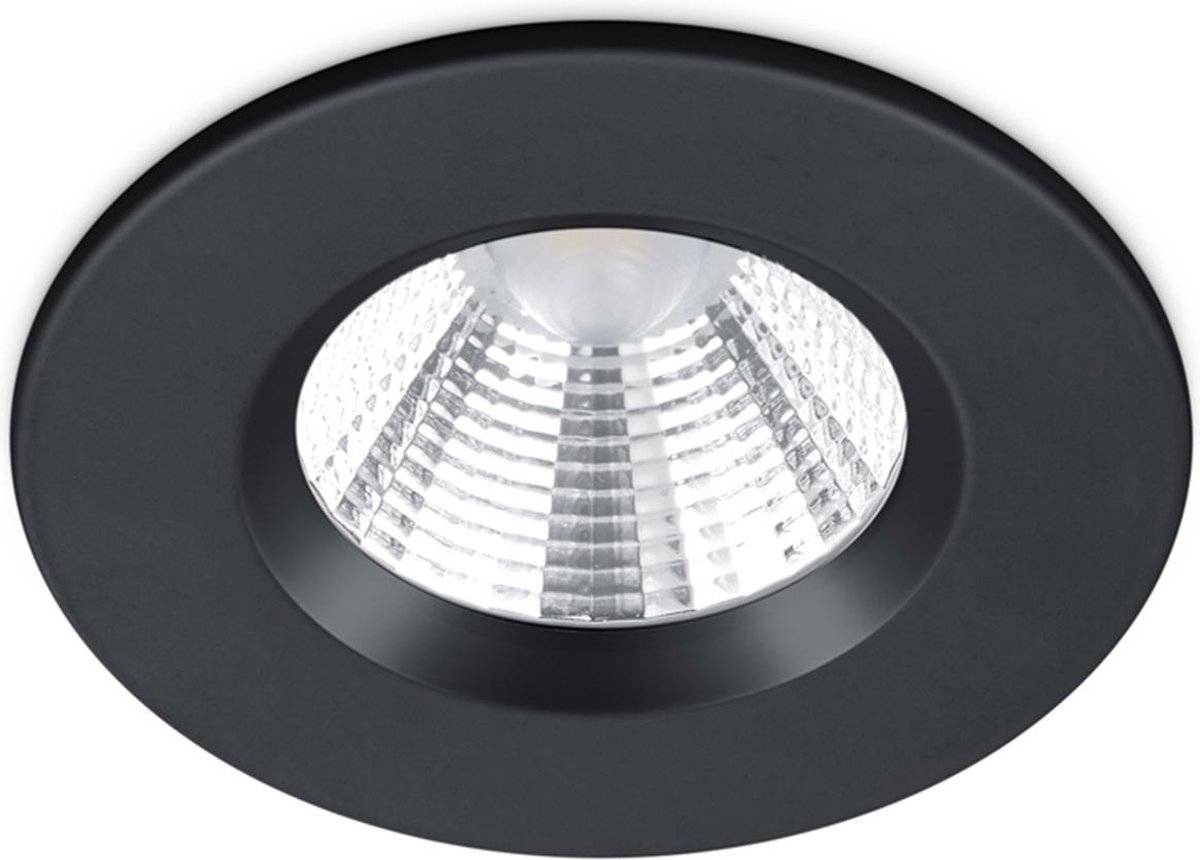 BES LED Led Spot - Inbouwspot - Trion Zagrona - 5w - Waterdicht Ip65 - Dimbaar - Warm Wit 3000k - Mat - Aluminium - Rond - Zwart