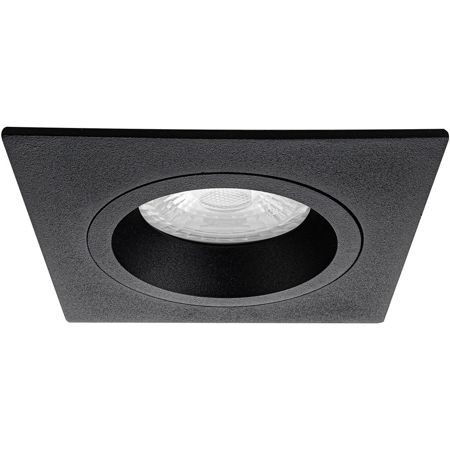 BES LED Spot Armatuur Gu10 - Pragmi Rodos Pro - Inbouw Vierkant - Mat - Aluminium - 93mm - Zwart