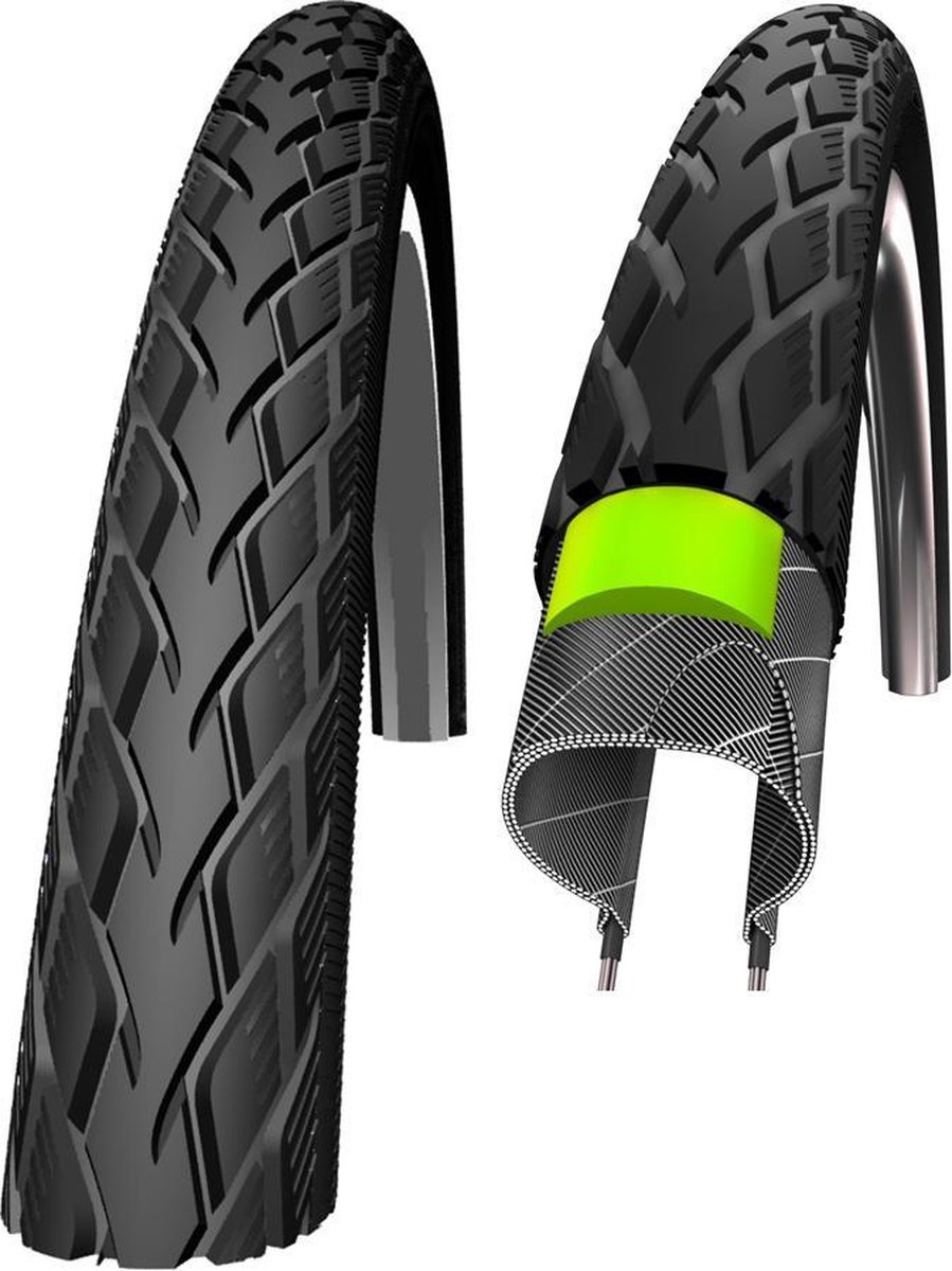 Schwalbe buitenband Marathon Greenguard 16x1.75 (47 305) - Zwart