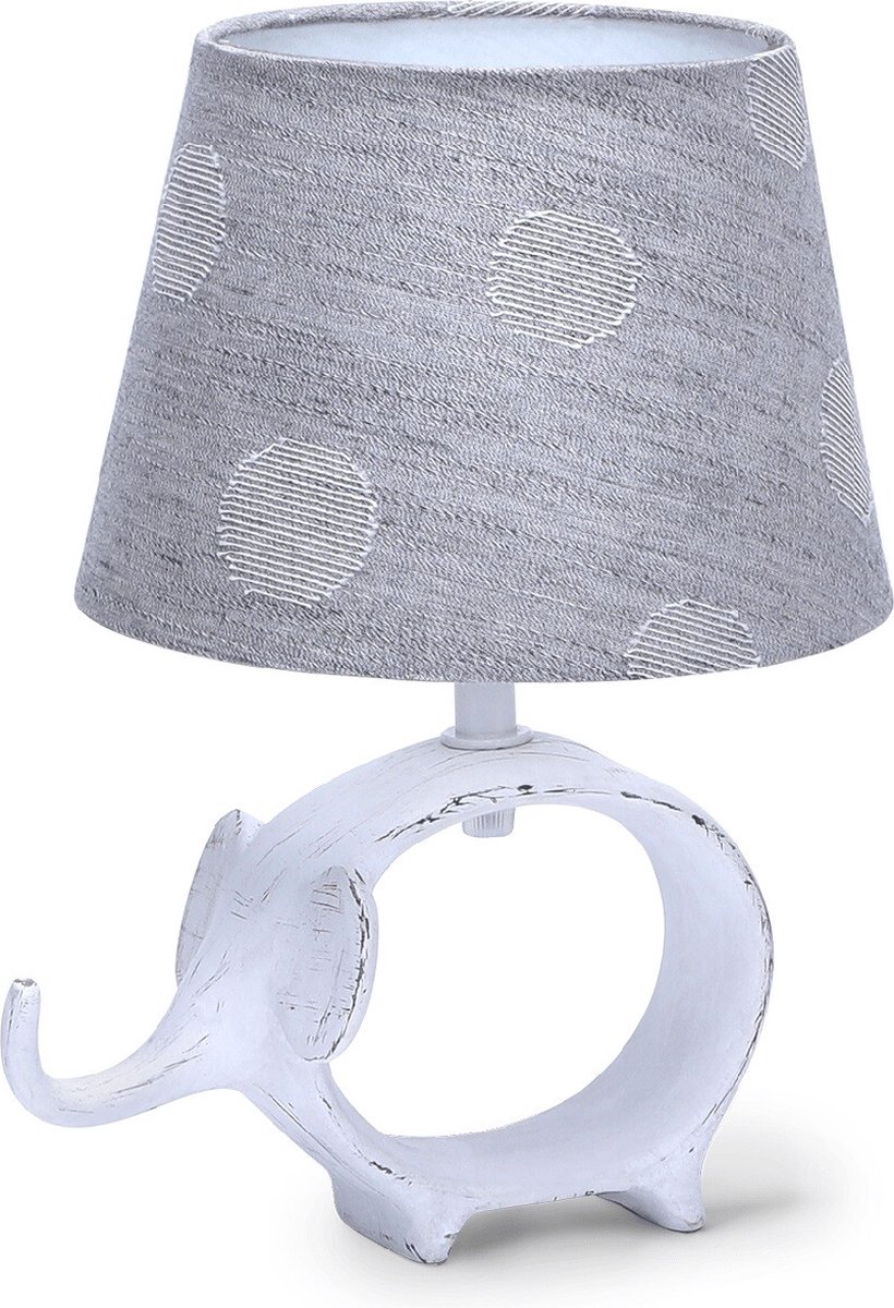 BES LED Led Tafellamp - Tafelverlichting - Aigi Nivom - E14 Fitting - Rond - Mat - Keramiek - Grijs
