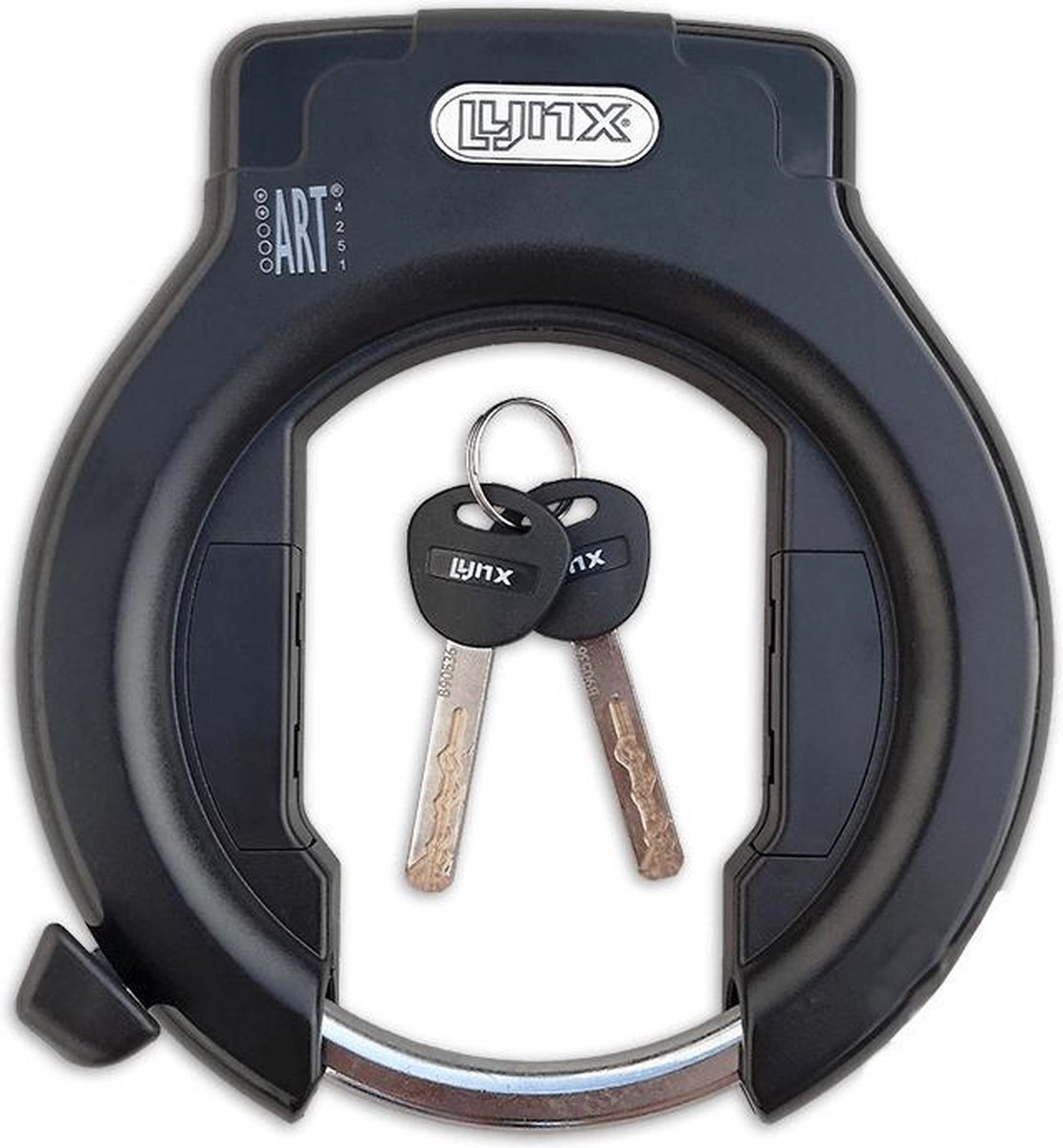 Lynx ringslot Lazo ART 2 staal 7,4 cm - Zwart