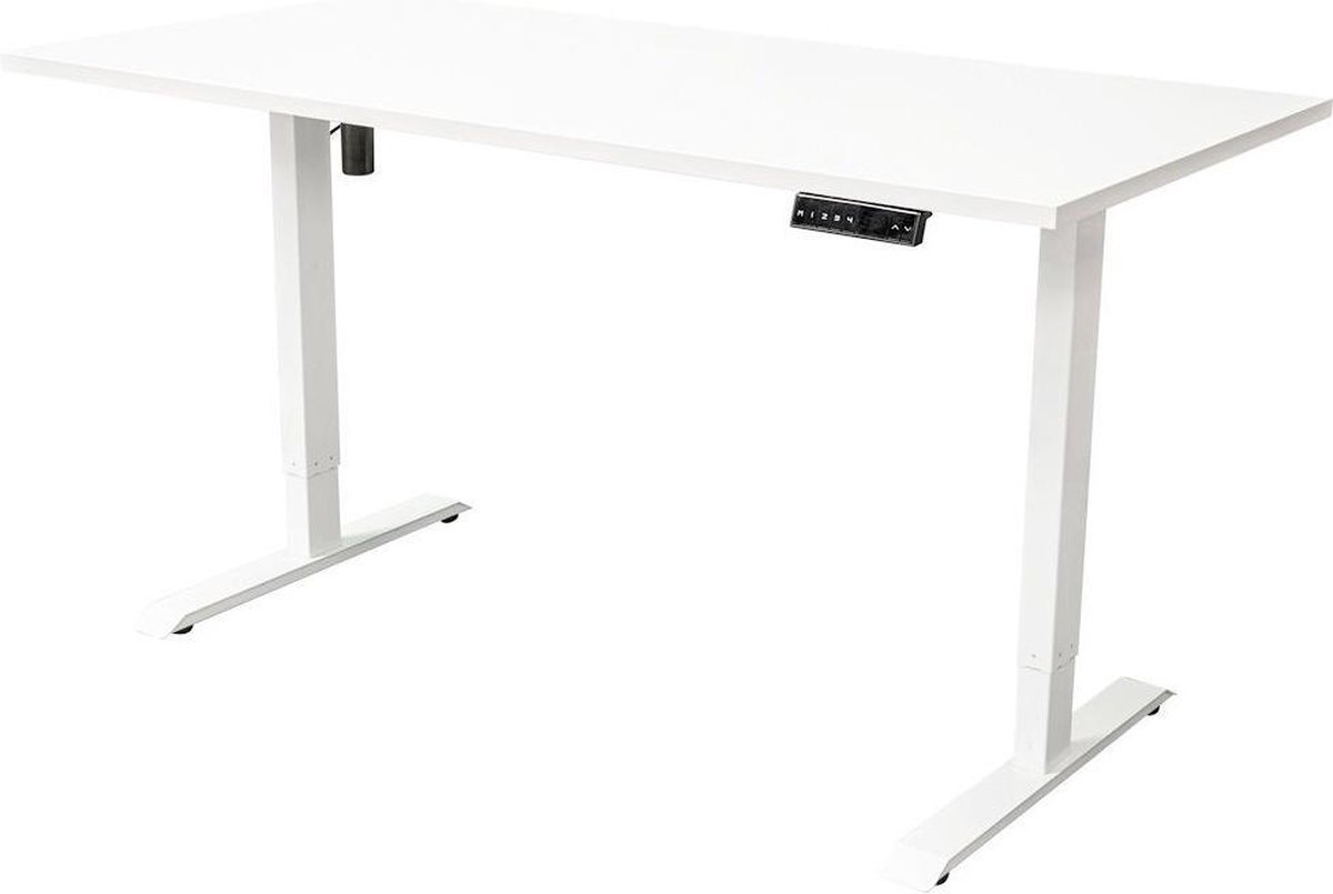 IVOL Elektrisch Verstelbaar Bureau - 180x80 Cm - Single Motor - - Wit