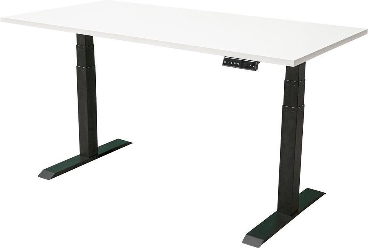 IVOL Elektrisch Verstelbaar Bureau - 180x80 Cm - Dual Motor - Zwart / - Wit