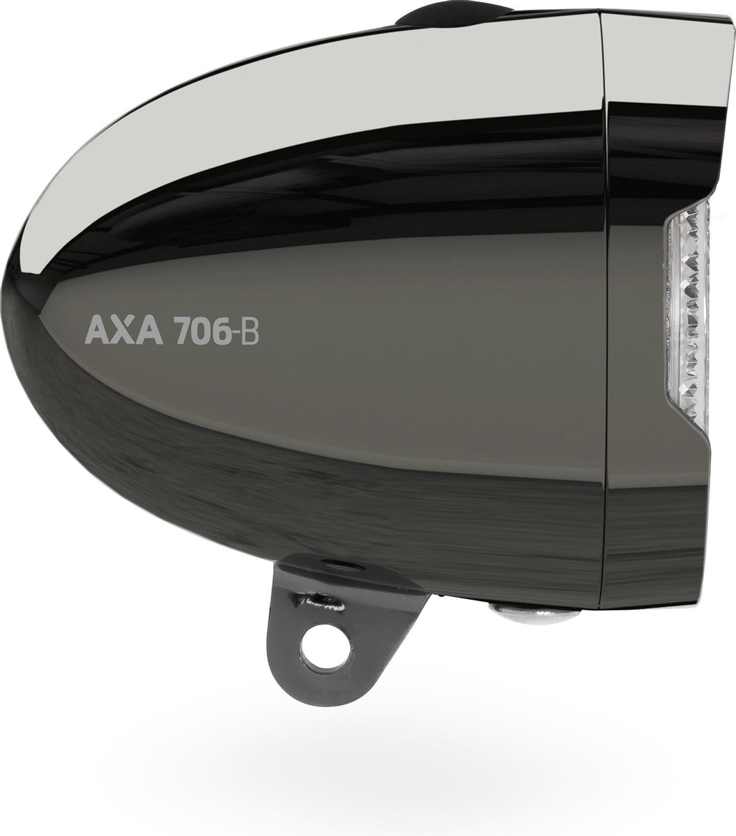 AXA koplamp 706 B Retro 15 lux led batterij chroom - Zwart