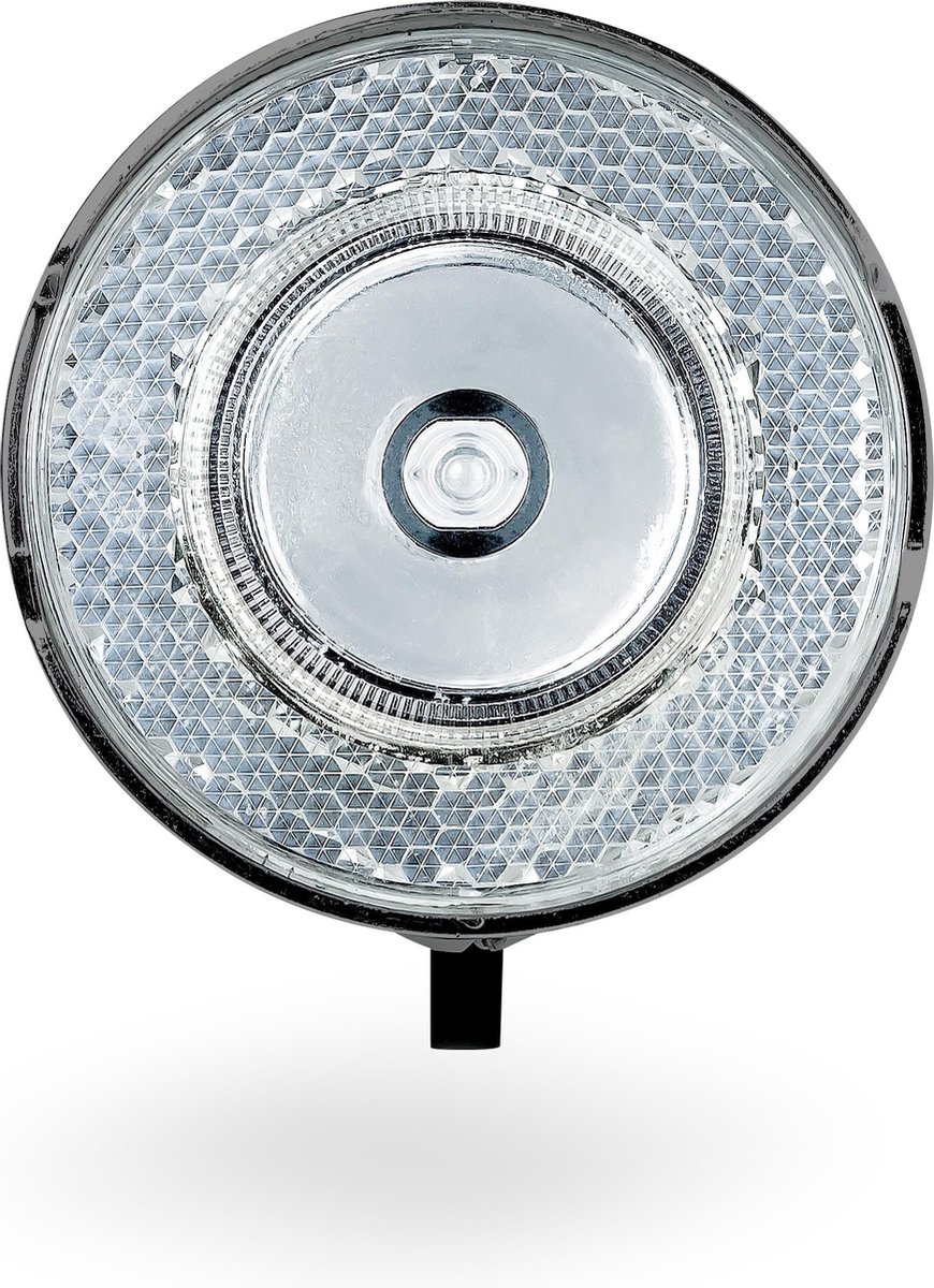 AXA koplamp 706 B Retro 15 lux led batterij chroom - Zwart