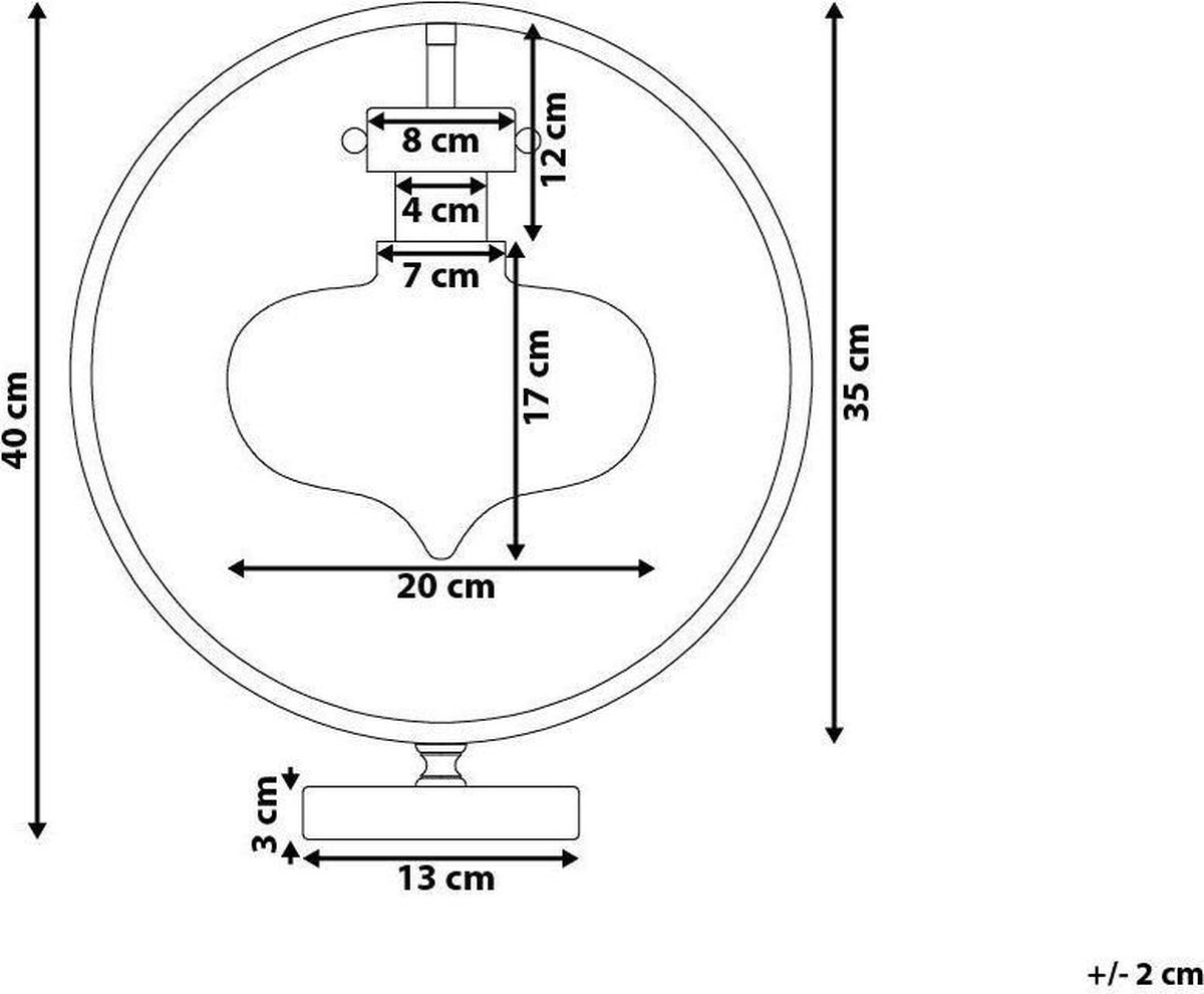 Beliani Severn Tafellamp Metaal 35 X 35 Cm - Goud