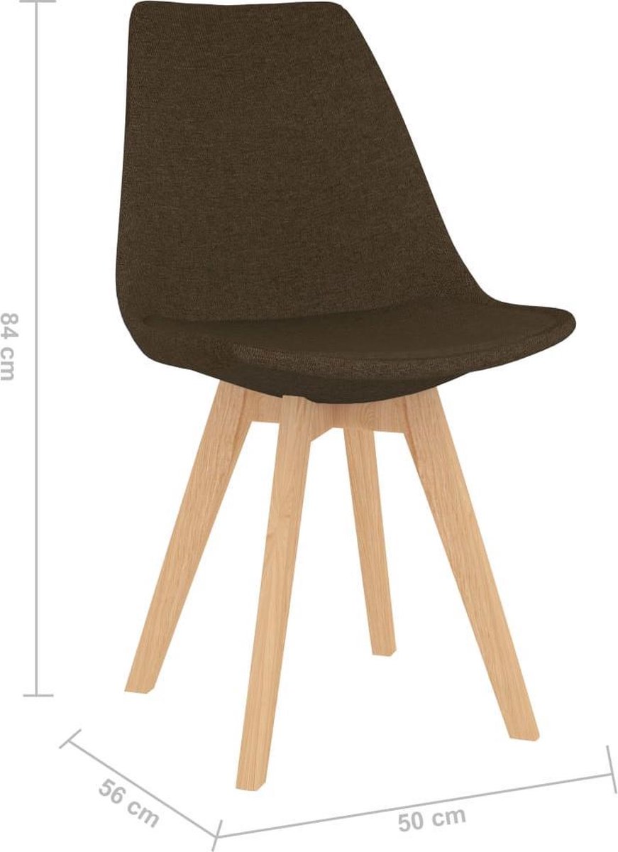 Vidaxl Eetkamerstoelen 4 St Stof - Bruin