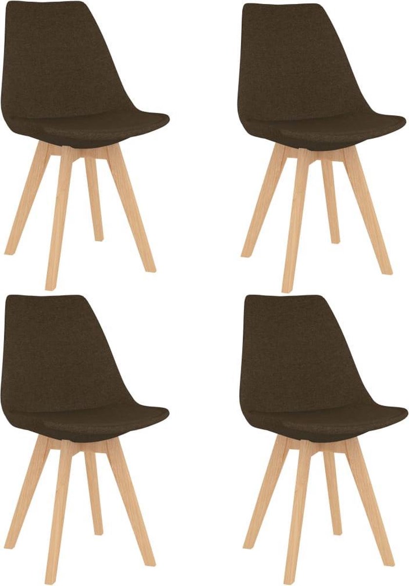 Vidaxl Eetkamerstoelen 4 St Stof - Bruin