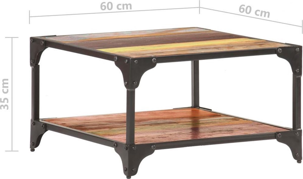 Vidaxl Salontafel 60x60x35 Cm Massief Gerecycled Hout