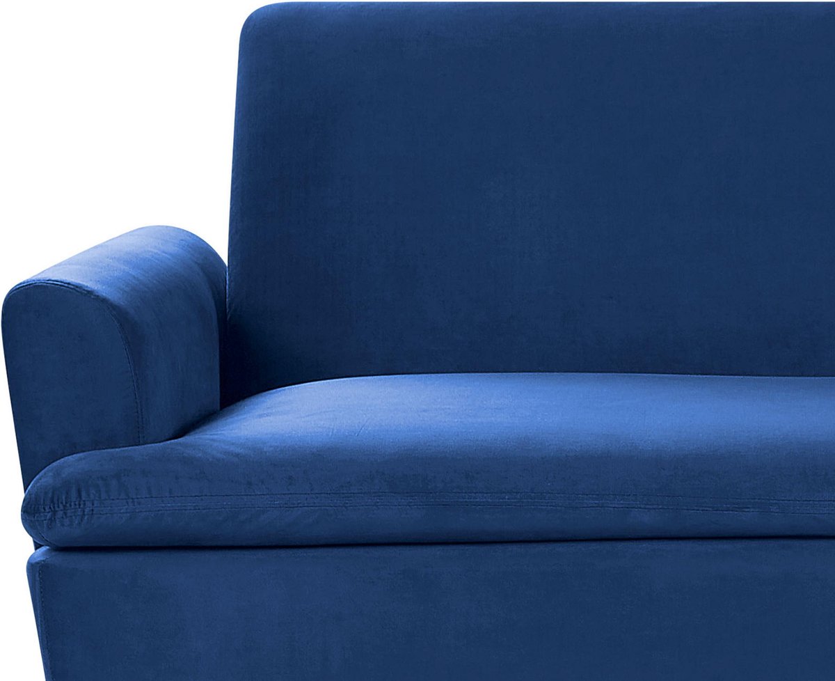 Beliani Vettre Slaapbank Fluweel 84 X 210 Cm - Blauw